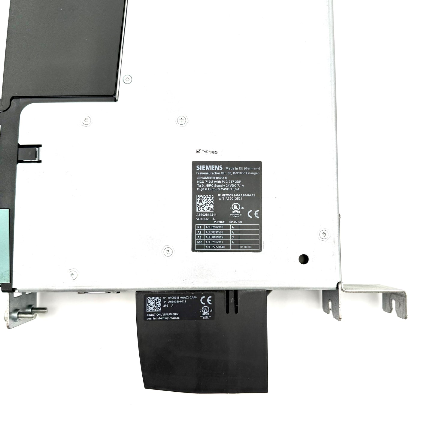 6FC5371-0AA10-0AA2 SINUMERIK 840D SL CNC-Hardware NCU 710.2 mit PLC 317-2DP Anwenderspeicher: CNC: 3MB; PLC: 512KB interne Entwärmung