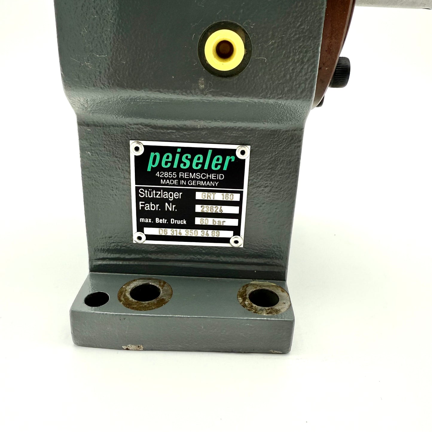 D63143503489 23624 Stützlager Gegenlager Peisler GRT160 max. Betr. Druck 60 Bar Spitzenhöhe 160mm Dreheinführung 4 Kanäle, Aufnahme D= 25h6, mit Höhenabstimmplatten